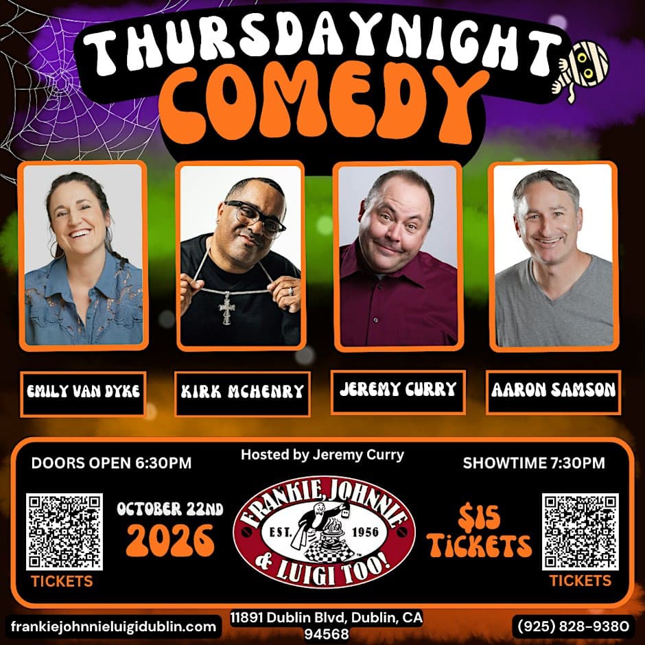 Halloween comedy night at Frankie, Johnnie & Luigi's Too