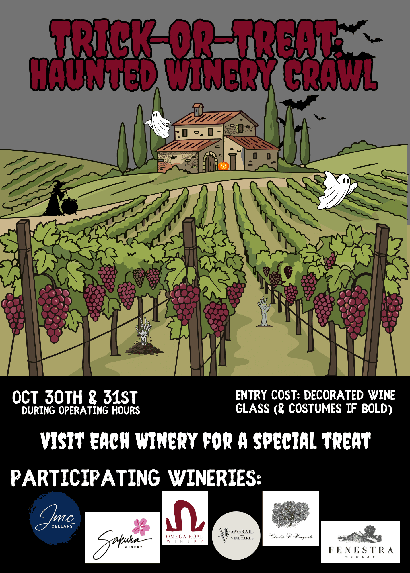 Haunted Winery Crawl: Halloween wine hop in Livermore