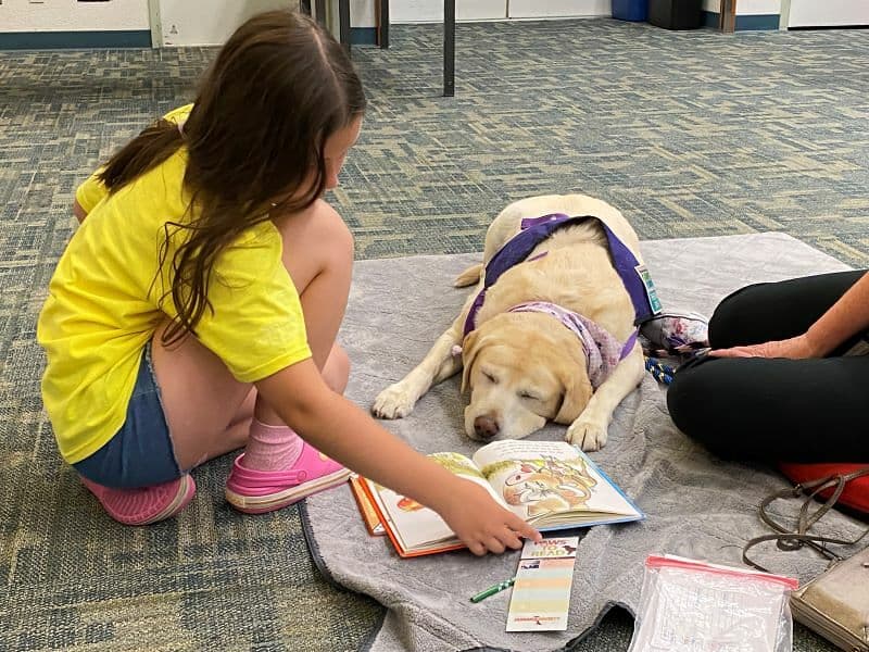 Paws to Read: kids read to therapy dogs (Halloween)