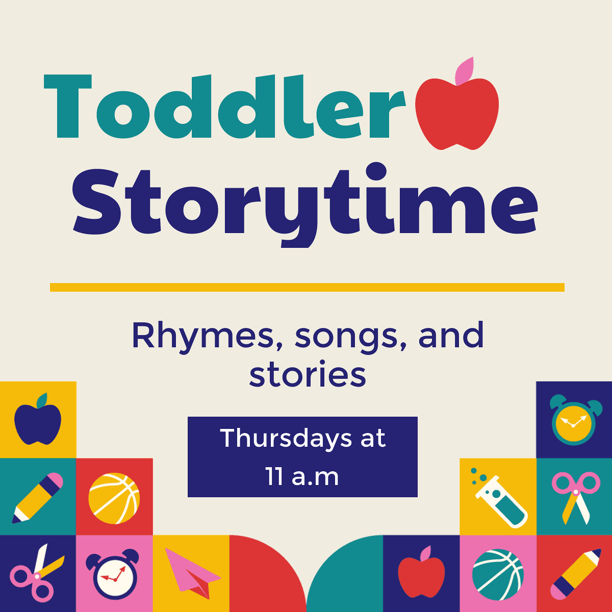 Toddler and family storytimes at Pleasanton Library